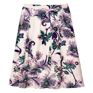 Tahari Coquette Floral A-Line Skirt Womens Size 6 Preppy Cottagecore Retro‎ Chic